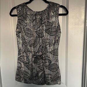 Tory Burch Black and Gold Patterned Top